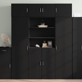 Soporte de almacenamiento móvil negro 80x42,5x225 cm en conglomerado