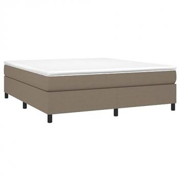 Estructura de cama box spring tapizada en tela gris taupe 180x200 cm