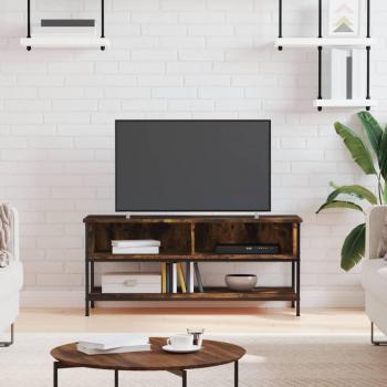 Mueble de TV madera contrachapada 100x35x45 cm color marrón roble ahumado