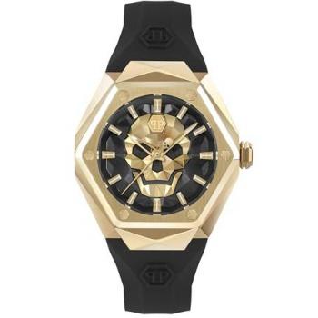 Philipp Plein PWADA0224 Water-Resistant Black Silicone Quartz Watch for Women - 40mm