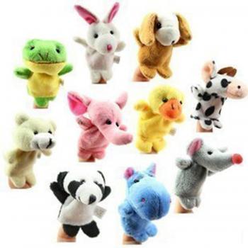 Surtido Marioneta de dedo peluche plumífero juguetes para niños bebé Pink Pig Multicolor multicolor