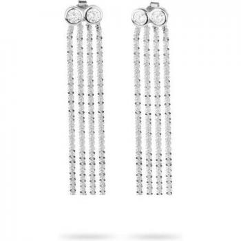 Pendientes Radiant First Class de Plata con Cristales Blancos Largos para Mujer
