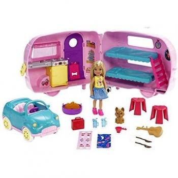 Barbie - Chelsea Muñeca y Su Caravana, con Perrito y Accesorios