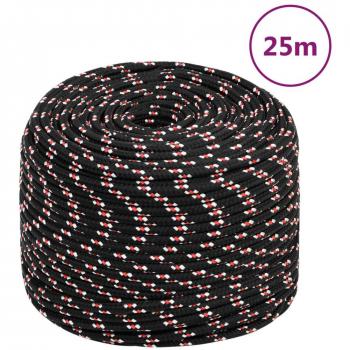 Cuerda de barco polipropileno negra 8 mm 25 m