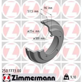 Tambor de freno ZIMMERMANN 250.1773.00