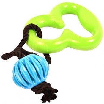 DUVO 7571435 Juguete Perro TPR Flotante Pulpo con Cuerda, Verde, 28 x 14 cm