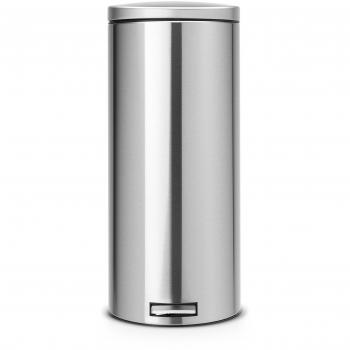 Brabantia 478888 - Cubo de pedal, 30 l, tapa silenciosa, acero mate anti-huellas