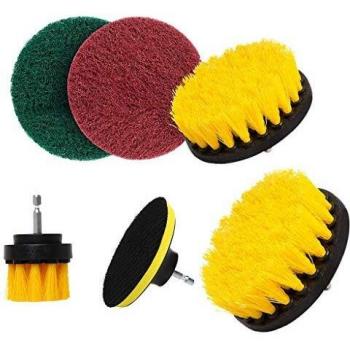 SUQ Cepillos para Taladro Eléctrico de 6 Piezas Multifuncional Brocha para Taladro Attachment Kits para Limpiar Baño, Piso, Azulejo, Esquinas, Cocina, Lechada, Alfombra, Bañera, Tapete