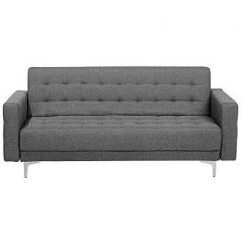 Sofá de 3 plazas reclinable acolchado de poliéster gris claro con patas de metal Aberdeen