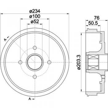 Tambor de freno HELLA 8DT 355 300-671