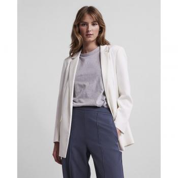 Americana Pieces Bossy Blanco - Elegante Blazer de Mujer con Solapas y Bolsillos