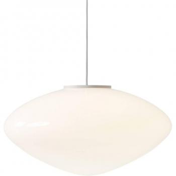 Lámpara colgante Mist AP16 Ø 37 cm, vidrio opalino blanco y gris