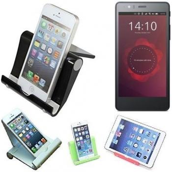 Escritorio Soporte universal dock para BQ Aquaris E5 HD Ubuntu Edition, negro, fuerte, ligero y compacto | Multi-ángulo del sostenedor del soporte portátil para tabletas, e-readers y smartphones Fold-Up Docking Station cuna del muelle turística montaje