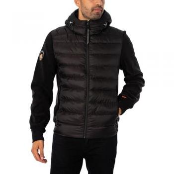 Superdry Storm Fleece Hooded Bomber Jacket - Black - Men's Size XXL