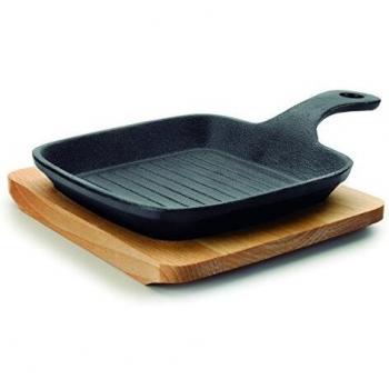 Lacor 25876 - Mini grill magma 21 x 13.5 x 2.5 cm hierro fundido, color negro