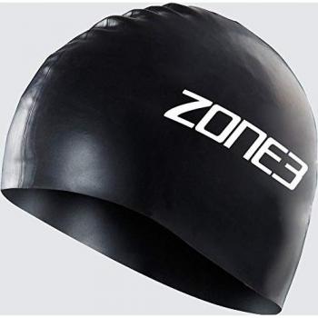 Gorro de natación Zone3 de silicona unisex, color negro, 48 g, talla única