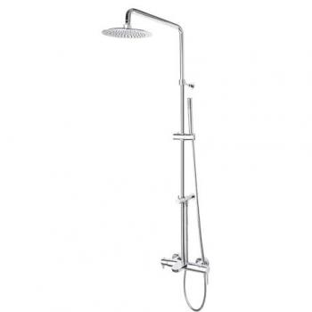 Columna de Baño-Ducha Ramon Soler Drako con Grifo Monomando Cromado y Barra Telescópica - Accesorios Redondos