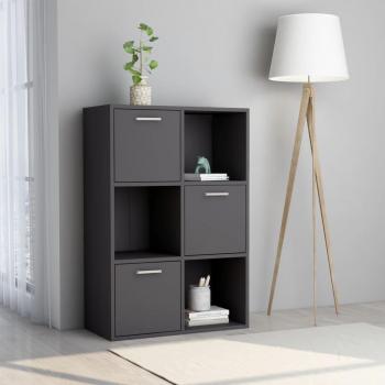 Armario de almacenamiento aglomerado gris 60x29,5x90 cm