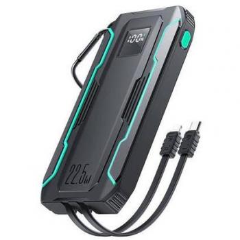Powerbank Joyroom JR-L017 10000mAh 22.5W con cables Lightning y USB-C integrados (negro)