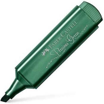 Faber-Castell - Marcador Textliner 46 Metálico Verde para Resaltar, Decorar y Escribir