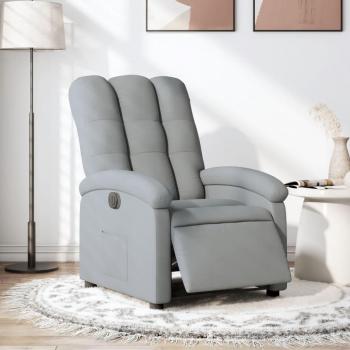 Sillón eléctrico reclinable en tela gris claro Vidaxl