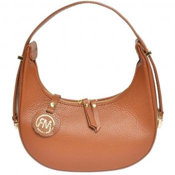 Bolso de cuero marrón Roberta M con asa superior, tamaño único
