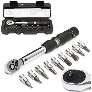 MOHOO Bicicleta Socket Set 2 ~ 14nm 1 / 4 ''Juego de llaves de vaso para bicicleta Tipo de ventana Pequeño conjunto de trinquete llave dinamometrica par de bicicletas de manga