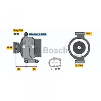Alternador Bosch 100 A 14 V 0986047220
