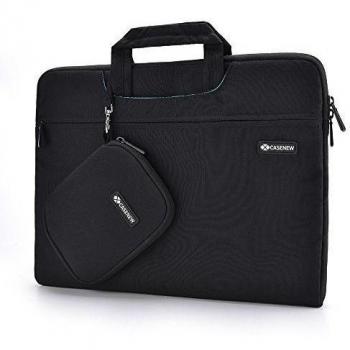 Caso nueva bolsa de tela portátil funda para portátil ordenador portátil funda de transporte con asa y bolsa para accesorios negro y gris Black 11 11inch