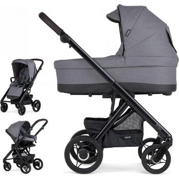 Carrito Trio Bebecar Prow Compact con chasis negro.