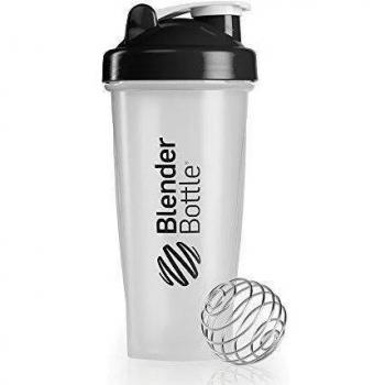 BlenderBottle Classic - Botella de agua y mezcladora, color negro-transparent, 820 ml
