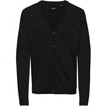 ONLY & SONS Chaqueta de punto para hombre de lana Negro M