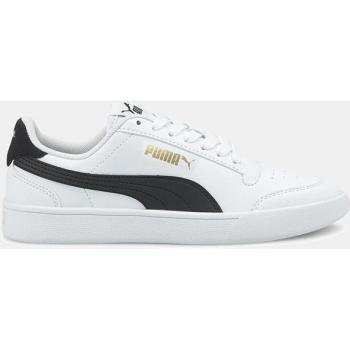 Puma Shuffle Jr Children's Trainers - White Low Top Sneakers with Logo and Lace Closure