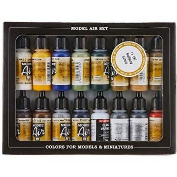 Set de Pinturas Vallejo Model Air - Colores para Construcción (16 x 17 ml)