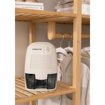 Deshumidificador Mini Create 500ml - Ultrasilencioso - 22W - Autoapagado LED