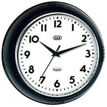 Trevi OM 3314 S - Reloj de pared de diseño retro años 60`s diámetro de 24,5cm, color negro.