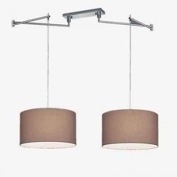 Lámpara colgante Certo cilíndrica 2 luces moka regulable y orientable E27