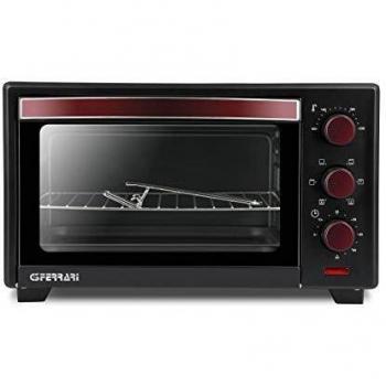 Horno Eléctrico Ventilado G3 Ferrari Il Moro 20 Plus - 20 Litros, 1380W, Antiaderente, Negro/Burdeos