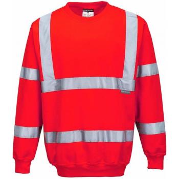 Sudadera de alta visibilidad clase 3 Portwest roja L con cintas reflectantes