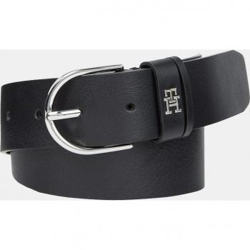 Cinturón de piel negro Tommy Hilfiger con hebilla redondeada