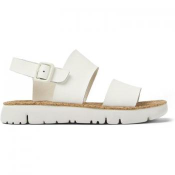 Sandalias planas blancas de mujer Camper Oruga Sandal con tiras y hebilla