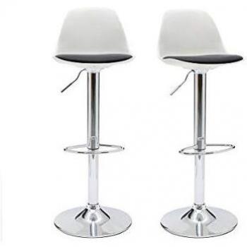 Taburetes de diseño blanco y negro STEEVY - Lote de 2 unidades