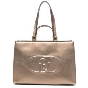 Liu Jo Logo Tote Bag - Bronze Metallic Shopping Handbag for Women