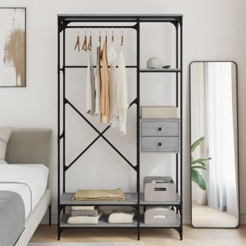 Armario Cajones Madera Multicapa Gris Sonoma 100x40x180 cm