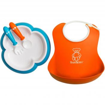 BABYBJÖRN Baby Feeding Set, Orange/Turquoise