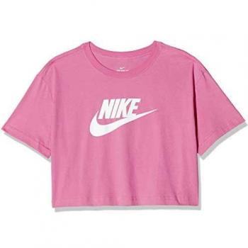 NIKE W NSW tee Essntl CRP ICN FTR Camiseta de Manga Corta, Mujer, Magic Flamingo/