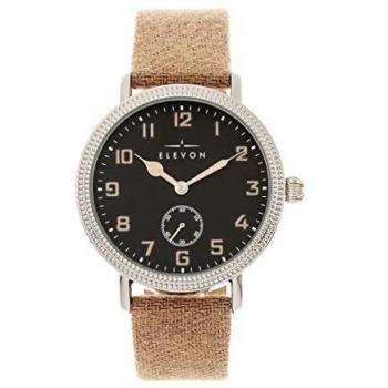 Elevon Northrop Men's Tan Wool-Overlay Leather Band Quartz Watch