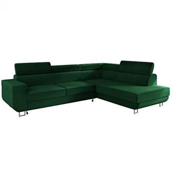 Sofá rinconero Comfivo 306 Manila 35, con función de descanso y caja de ropa de cama, dimensiones 253x188x71cm