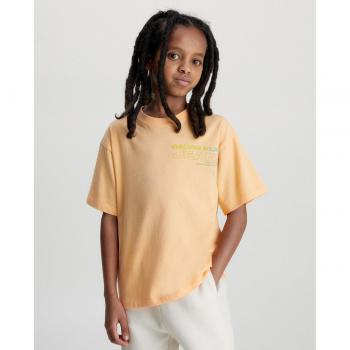 Camiseta de niño naranja de manga corta Calvin Klein