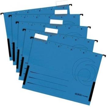 Bolsa Colgante Herlitz UniReg Easyorga A4, 230g/m², Azul, Paquete de 5 Piezas